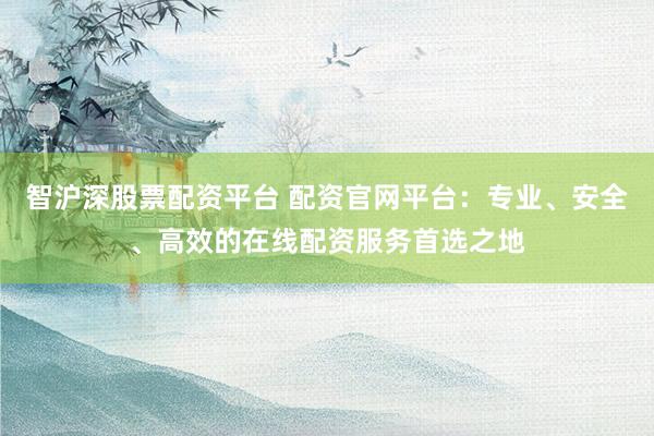 智沪深股票配资平台 配资官网平台：专业、安全、高效的在线配资服务首选之地