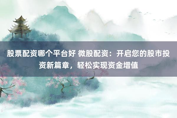 股票配资哪个平台好 微股配资：开启您的股市投资新篇章，轻松实现资金增值
