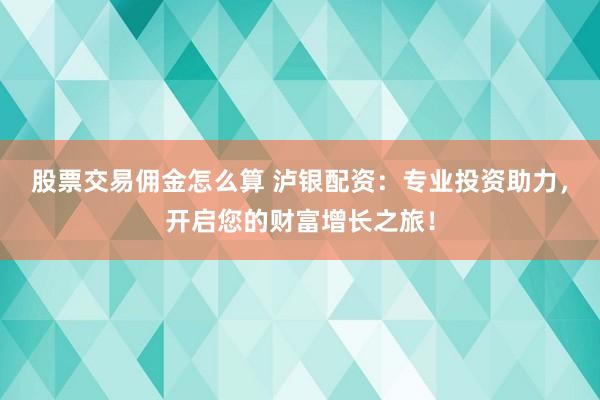 股票交易佣金怎么算 泸银配资：专业投资助力，开启您的财富增长之旅！
