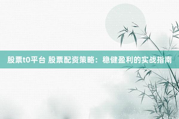 股票t0平台 股票配资策略：稳健盈利的实战指南