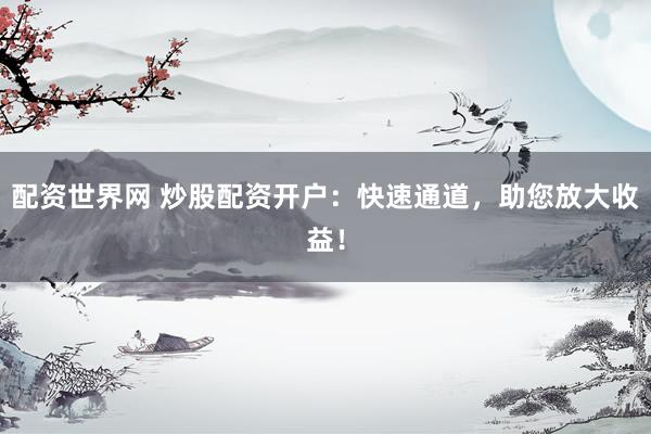 配资世界网 炒股配资开户：快速通道，助您放大收益！