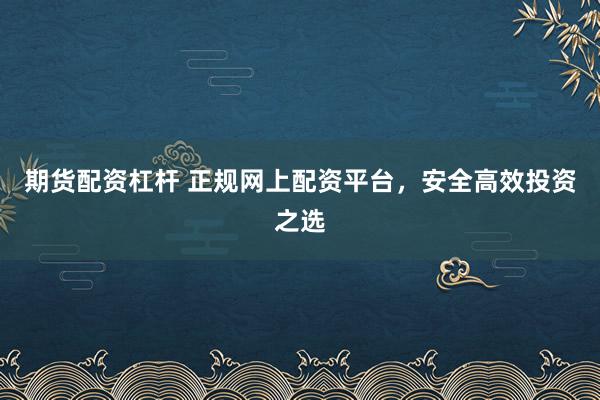 期货配资杠杆 正规网上配资平台,安全高效投资之选