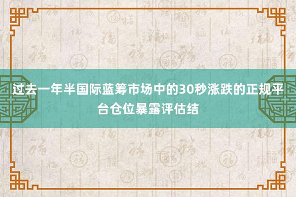 过去一年半国际蓝筹市场中的30秒涨跌的正规平台仓位暴露评估结