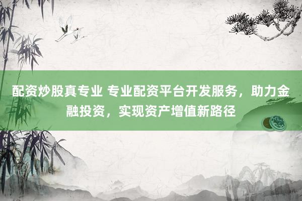 配资炒股真专业 专业配资平台开发服务，助力金融投资，实现资产增值新路径