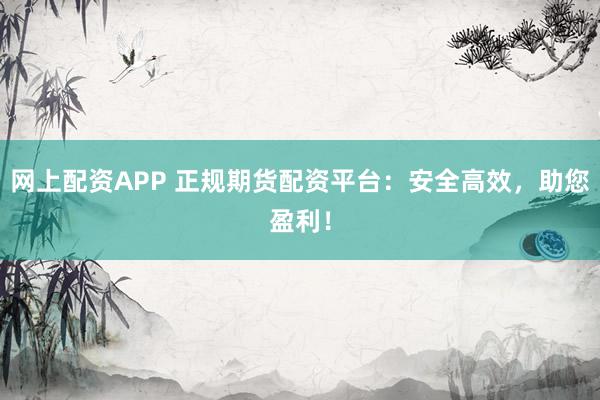 网上配资APP 正规期货配资平台：安全高效，助您盈利！