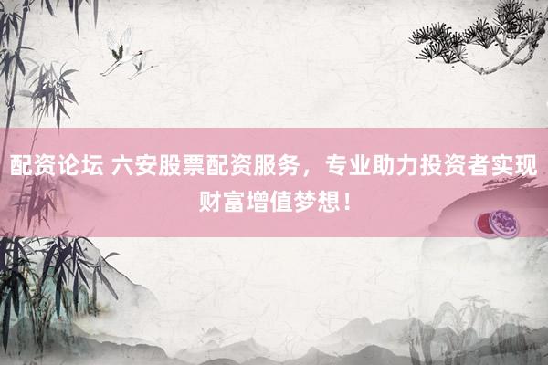 配资论坛 六安股票配资服务，专业助力投资者实现财富增值梦想！